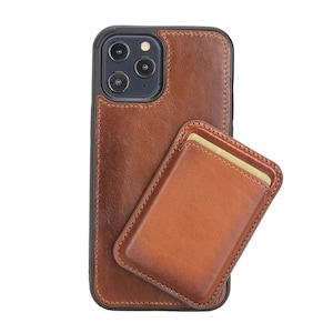 Cartera de cuero con tarjetero magnético, billetera delgada para negocios, billetera unisex personalizable, regalo para ella, billetera de lujo que se adhiere al teléfono.