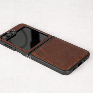 Leren Samsung Z Flip 6-hoesje, Galaxy Z Flip 6-hoesje, leren Z Flip 6-hoesje, gepersonaliseerd Z Flip6-hoesje, beste cadeau-telefoonhoesje Z Flip 6