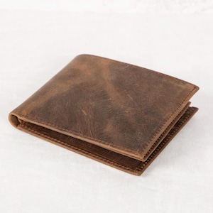 Billetera personalizada para hombre, billetera de cuero grabada, billetera personalizada, regalo para novio, regalo para papá, regalo de San Valentín, regalo para esposo