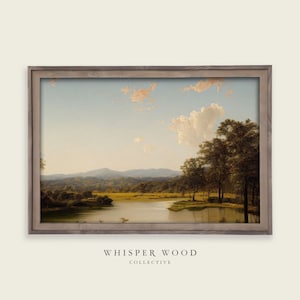Peinture à l'huile de paysage de Virginie | Paysage | Décor de campagne rustique chaleureux | art numérique de style vintage | Amérique | Art imprimable | #62