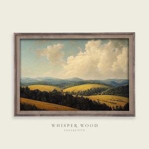 West Virginia Landscape Oil Painting | Landscape | Warm Rustic Country Decor | Vintage Style Digital Art | America | Printable Art | #60
