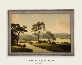 Louisiana Landscape Oil Painting | Landscape | Warm Rustic Country Decor | Vintage Style Digital Art | America | Printable Art | #34