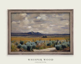 Peinture à l'huile de paysage de l'Idaho | Paysage | Décor de campagne rustique chaleureux | art numérique de style vintage | Amérique | Art imprimable | #8