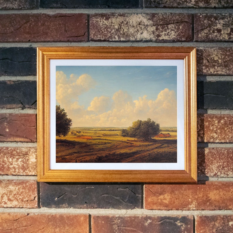 Kansas Landscape Oil Painting Landscape Warm Rustic Country Decor