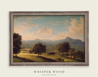 Peinture à l’huile de paysage du Tennessee | Paysage | Décor de campagne rustique et chaleureux | art numérique de style vintage | Amérique | Art imprimable | #54