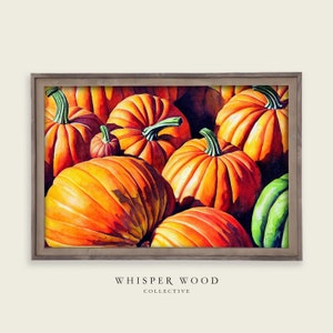 Pumpkins Watercolor Painting | Autumn Painting | Fall Art | Warm Rustic Country Decor | Vintage Style Digital Art | Printable Art | #79