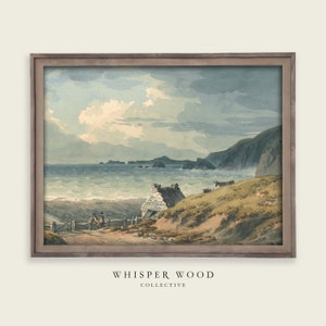 Vintage Bay Watercolor | 1700s | Vintage Prints | Instant Download | Printable Wall Art | #146