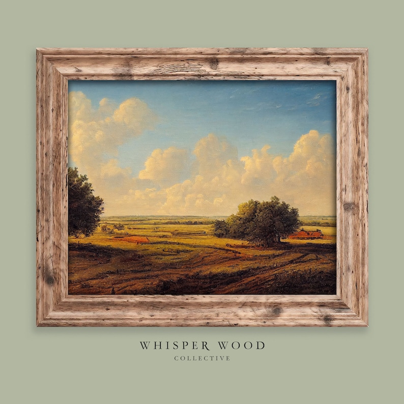 Kansas Landscape Oil Painting Landscape Warm Rustic Country Decor