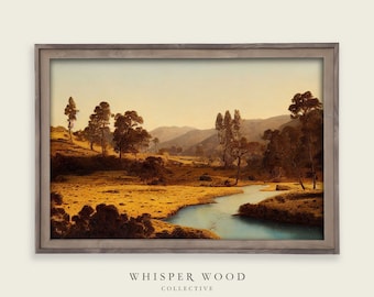 California Landscape Oil Painting | Landscape | Warm Rustic Country Decor | Vintage Style Digital Art | America | Printable Art | #32