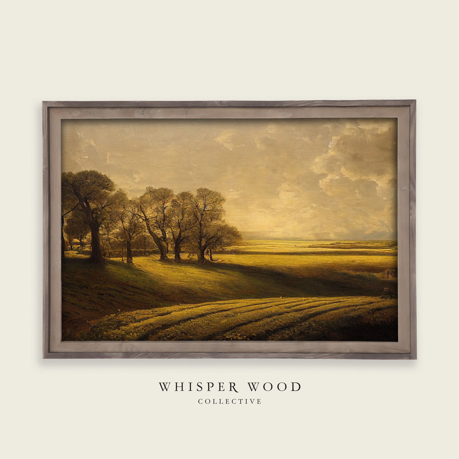 Iowa Landscape Oil Painting Landscape Warm Rustic Country Decor Vintage