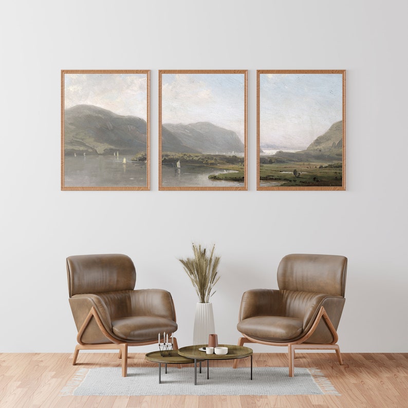 Hudson River Triptych 3 Piece Printable Wall Art North American Prints ...