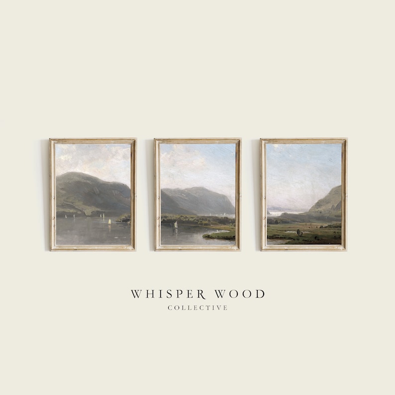 Hudson River Triptych 3 Piece Printable Wall Art North American Prints ...