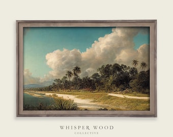 Peinture à l’huile de paysage de Floride | Paysage | Décor de campagne rustique et chaleureux | art numérique de style vintage | Amérique | Art imprimable | #29