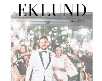 Wedding Magazine Template for Canva | Modern Design | Wedding Anniversary | Wedding Album | 34-Page Photo Book | 1st Paper Anniversary |