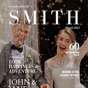 Wedding Magazine Template for Canva | Classic Design | Wedding Anniversary | Wedding Album | 36-Page Photo Book | 1st Paper Anniversary