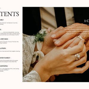Table of Contents Wedding Magazine Template for Canva