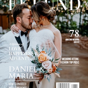 Cover Image Wedding Magazine Template for Canva