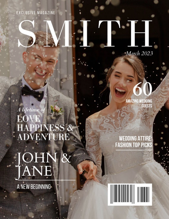 Wedding Magazine Template for Canva | Classic Design | Wedding Anniversary | Wedding Album | 36-Page Photo Book | 1st Paper Anniversary