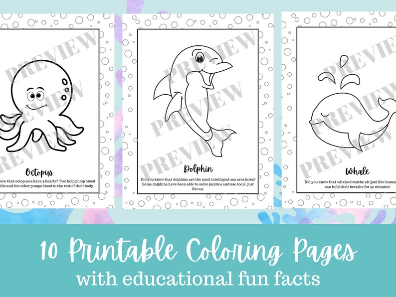 10 Sea Animal Printable Coloring Pages: Dive into an Underwater Adventure