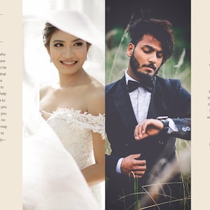 Vows Wedding Magazine Template for Canva