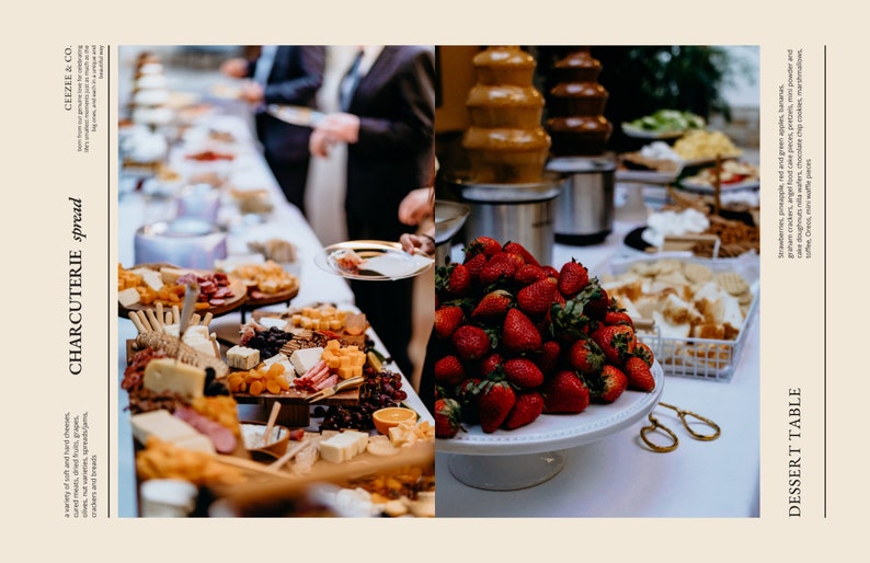 Catering Wedding Magazine Template for Canva