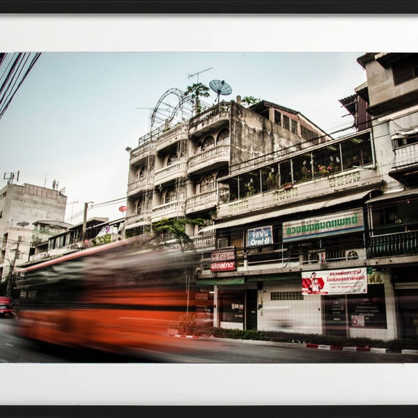 Impression - Tirage Photo - Poster - Thaïlande - Bangkok Bus Rouge - Photo de voyages et d'art