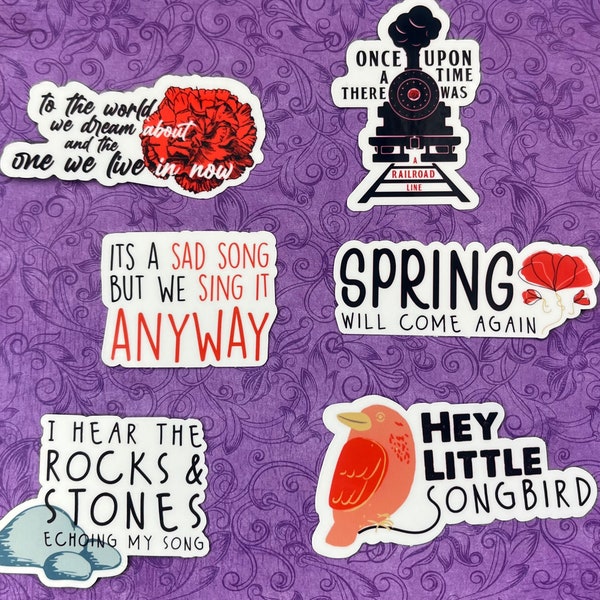 Hadestown Inspired Stickers - 6 Pack of High Quality Vinyl Stickers | Broadway Stickers