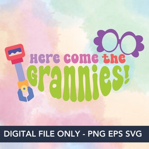 Hier komen de oma's - Bluey Cut-bestand - Janet & Rita - EPS, SVG en png