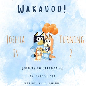 Bluey Birthday Party Invitation image 1