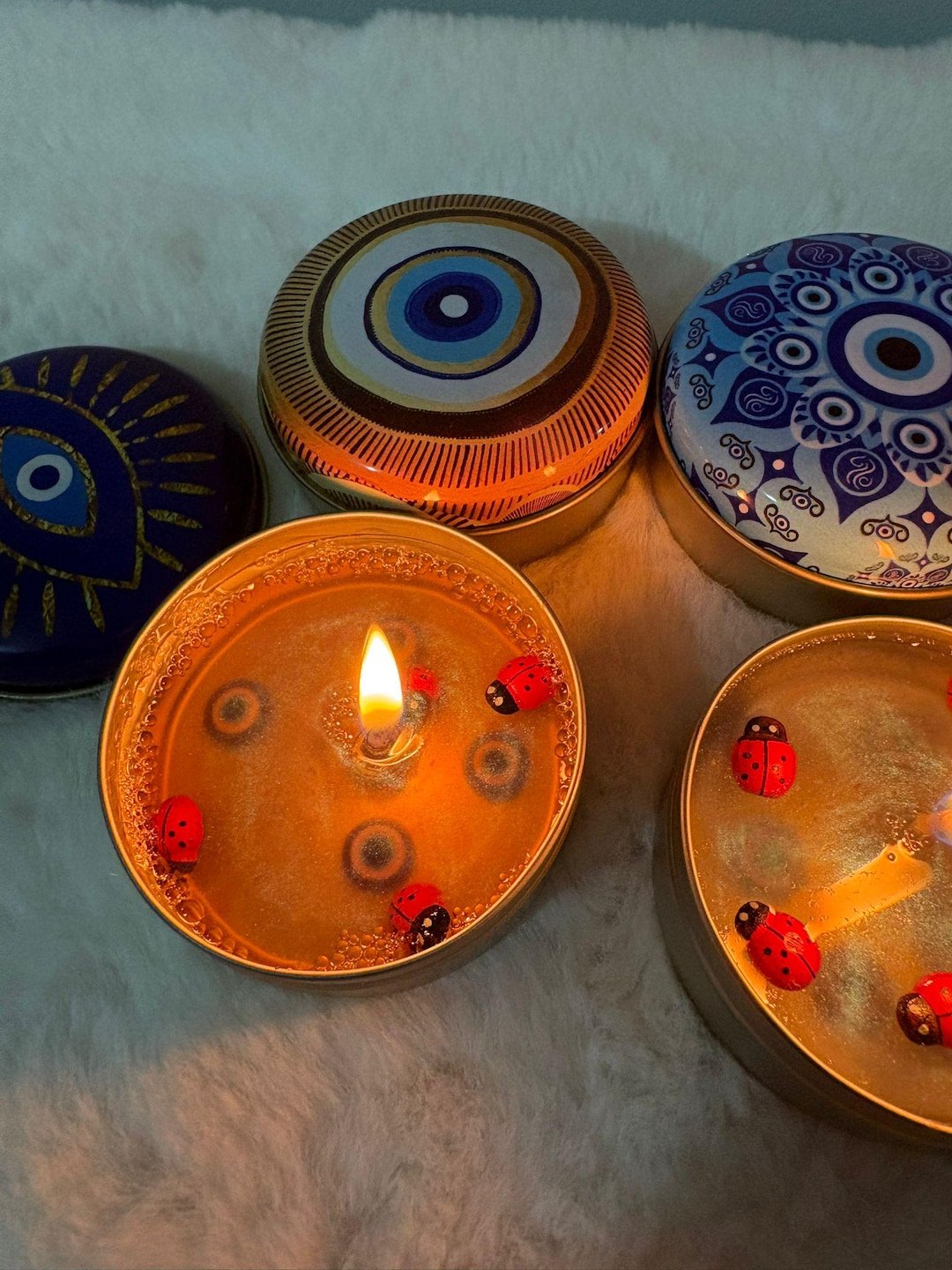 Evil Eye Protection • Evil Eye Candle • Protect Your Space •tin Candle ...
