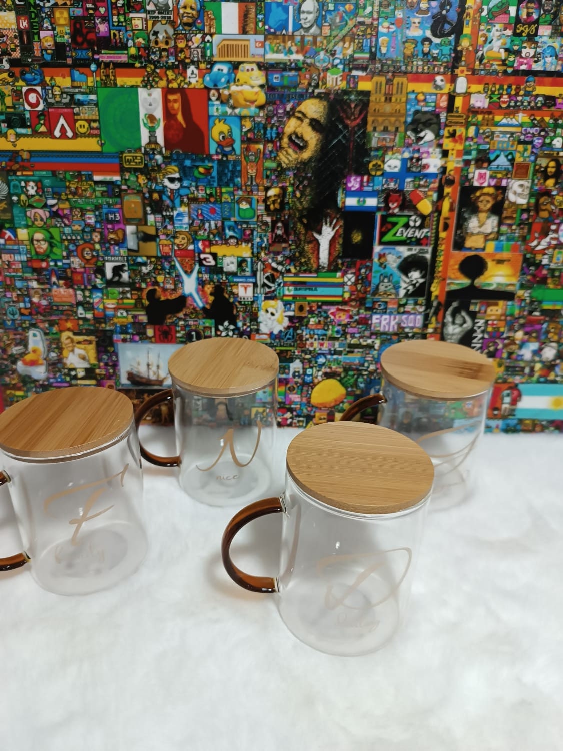 Tasse Ceramique à Café, Lot de Mug Cafe de 4 Pcs - 400ml, Tasses à Thé avec  Poignée - Couleur Bleu , Vaisselle de Service à Café pour 4 Personnes :  : Cuisine et Maison