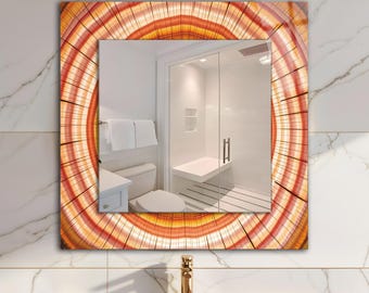 Tempered Glass Square Wall Mirror, Modern Rustic Home Decor