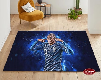 World Cup Rug, Mbappe Football Soccer Game France Carpet, Carpet Gift,Customizable Rug for Decoration,Fan Carpet, Area Rug,Sneaker Rug