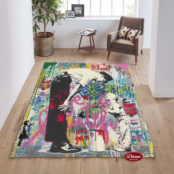 Banksy Graffiti Rug - Etsy