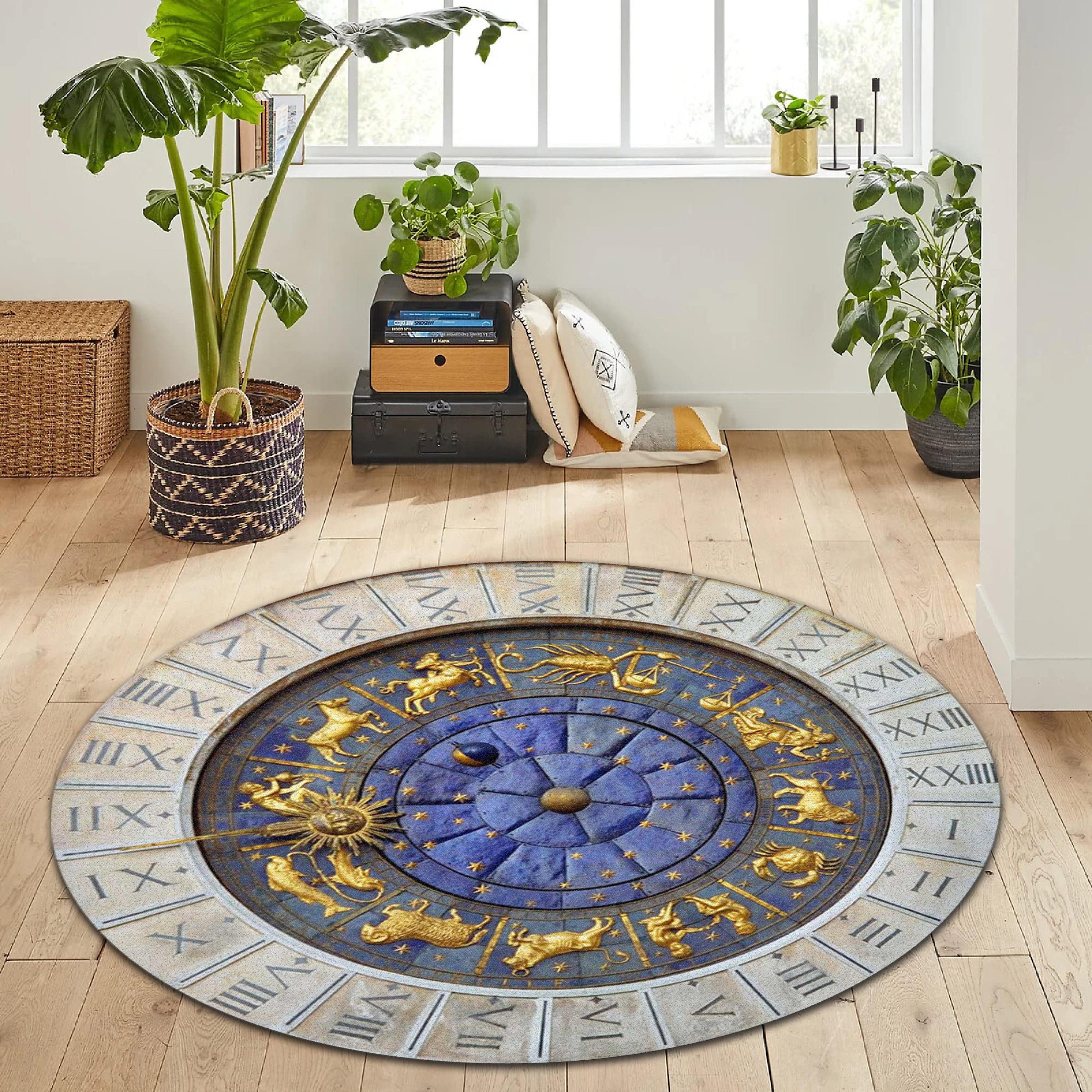 Astrology Rug, Zodiac Rugs, Horoscope Design Rug, Astrology Design Rug,round Zodiac Rug,decor