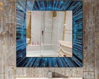 Luxury Stars Square Wall Mirror, Tempered Glass, Modern Decor