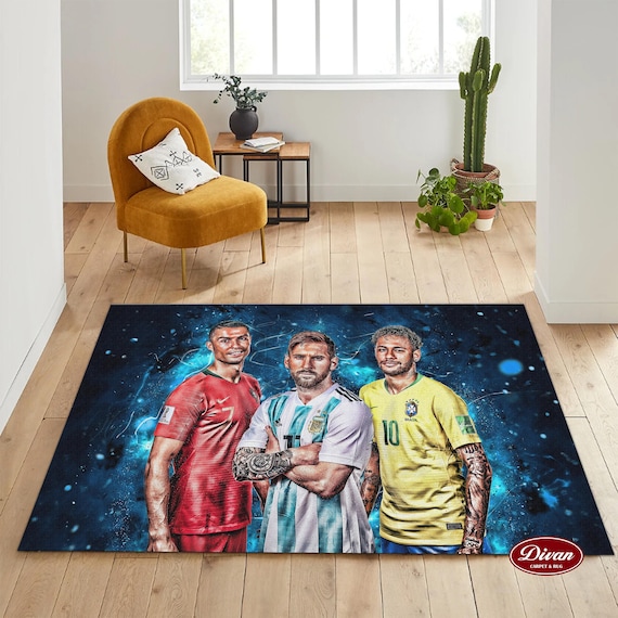 Alfombra de fútbol, Copa del mundo 2022, diseño de fútbol, alfombra Messi  ronaldo, alfombra personalizada, Neymar, regalo para él, alfombra de fútbol  lavable, alfombra de habitación adolescente -  México