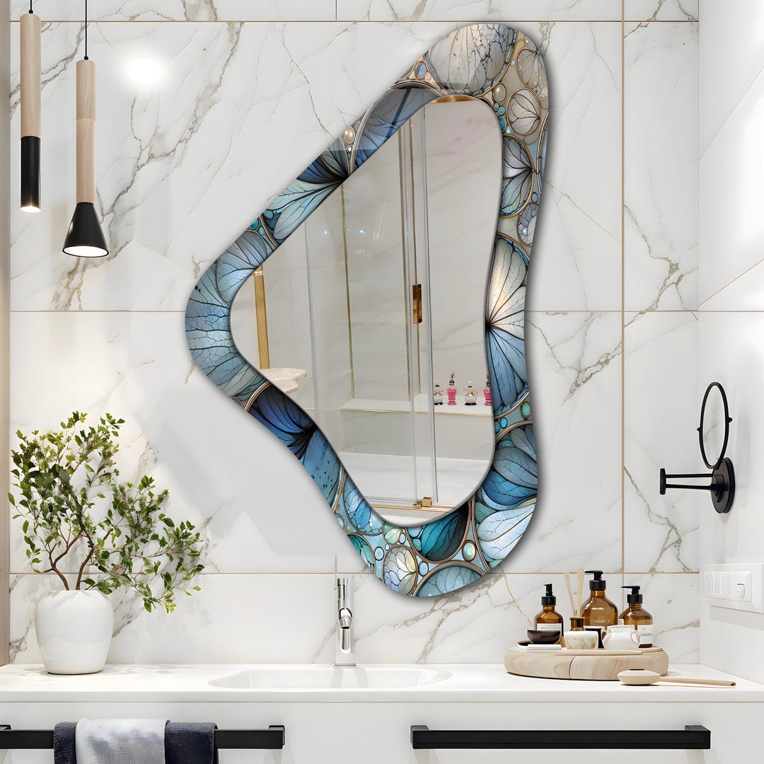 Asymmetrical Wall Mirror: Modern Home Decor - Etsy