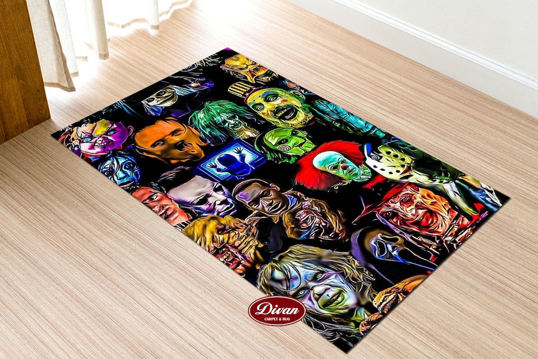 Horror Movie Rug,halloween Rug, Horror Movie Characters Area Rug, Rugs