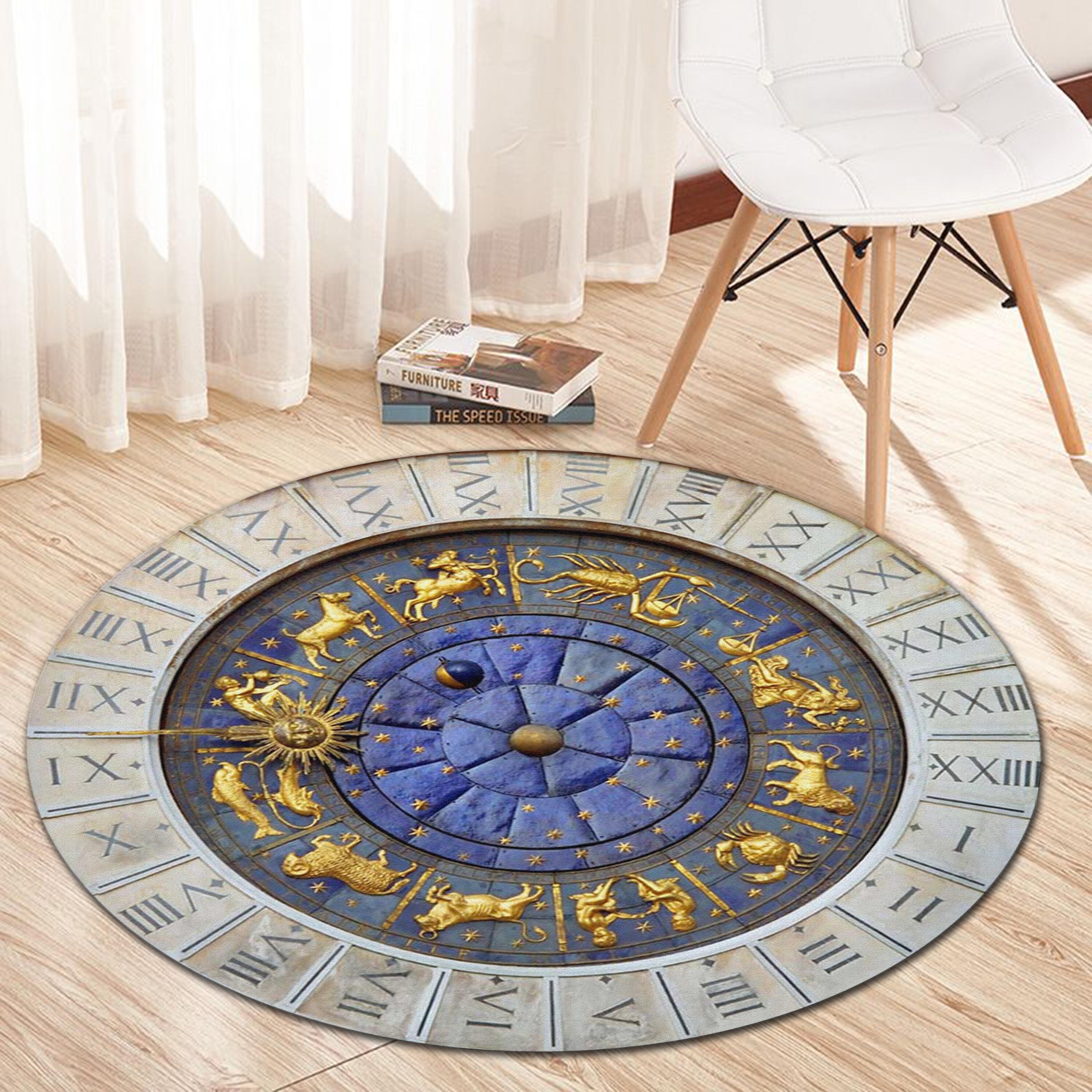 Astrology Rug, Zodiac Rugs, Horoscope Design Rug, Astrology Design Rug,round Zodiac Rug,decor