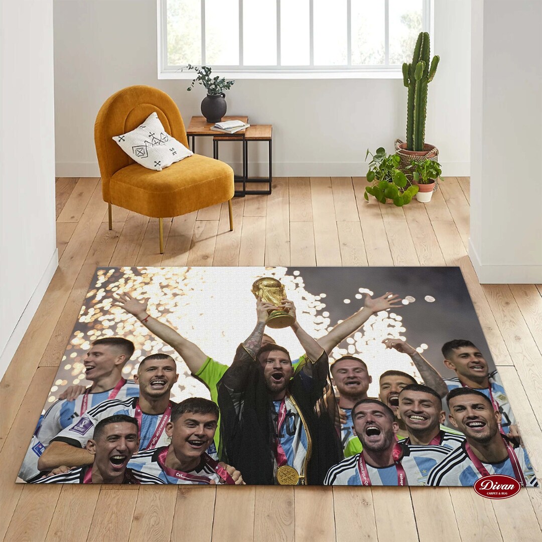 Lionel Messi Rug / Football Rug / Sports Mat / Legend / World Cup ...