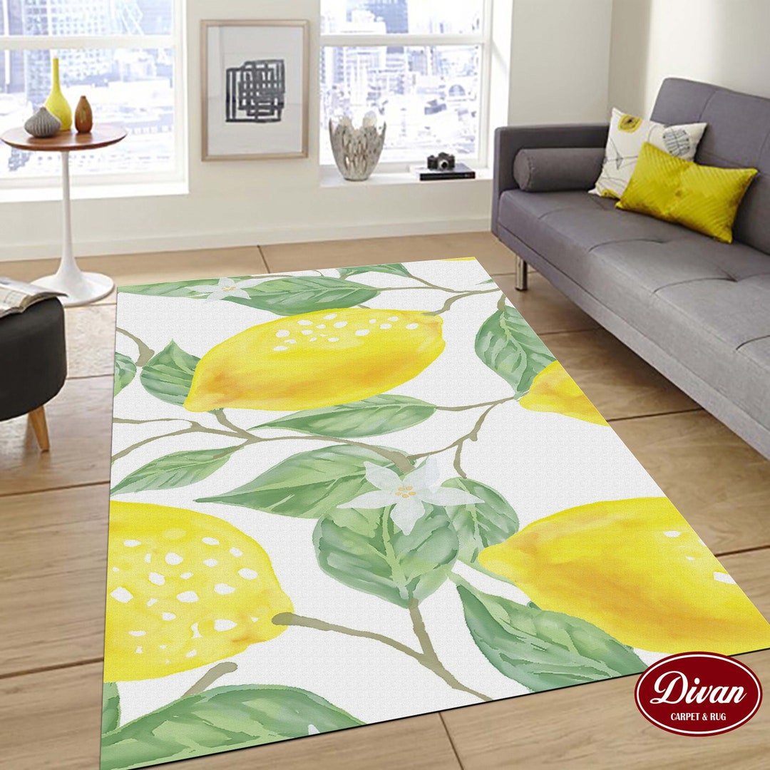Lemon Rug for Kitchen and Living Room,lemon Rug,modern Rug, Area Rug ...