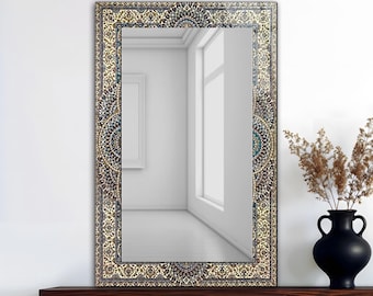Türkischer Muster-Wandspiegel aus gehärtetem Glas, modernes Wohndekor