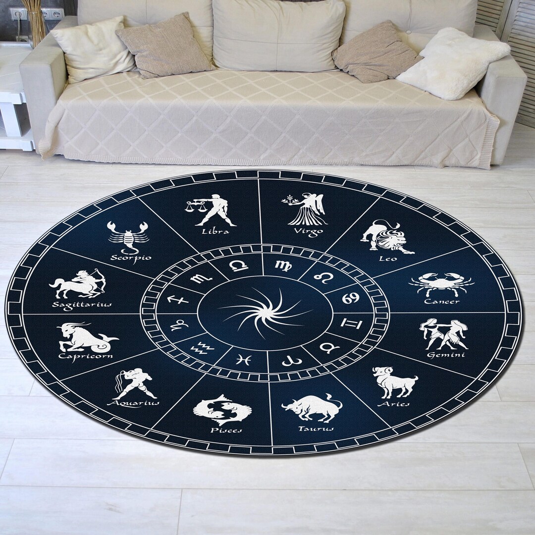 Astrology Rug Zodiac Rugs Horoscope Design Rug Astrology Etsy
