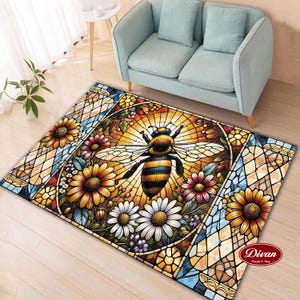 Honey Bee Rug, Honey Bee Patterned Rug, Animal Decor Rug, Decorative Rug, Popular Rug, Home Decor Rug, Art Carpet, Honey Bee Cool Rug