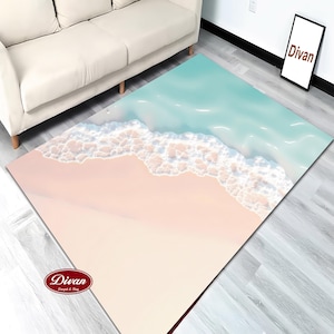 Sea Rug,Sea Pattern Rug,Ocean Pattern Rug,Tropical Beach Themed Rug,Blue Rug,Rugs for Kids Room,Rug For Living Room,Popular Rug,Fresh