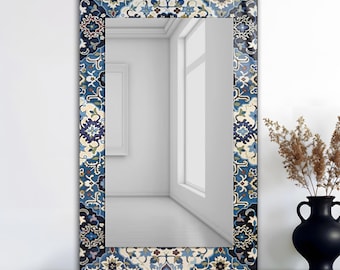 Türkischer Muster gehärteter Glas rechteckiger Spiegel, moderne Wanddekoration
