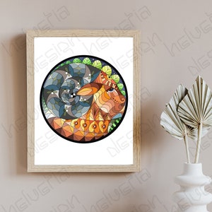 Giclee Print, ARIES, 8.5x11&quot;, unframed, FREE shipping within the USA!, Zodiac art, ram, star sign, circle