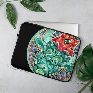 Laptop Sleeve &quot;Taurus&quot; zodiac sign, neoprene, padded, great for school & office!