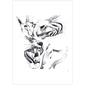 Animal Drawing, Original Art, Wall Print
